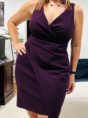 NWT Siena Origami-Pleat Sleeveless Dress Purple Size 14